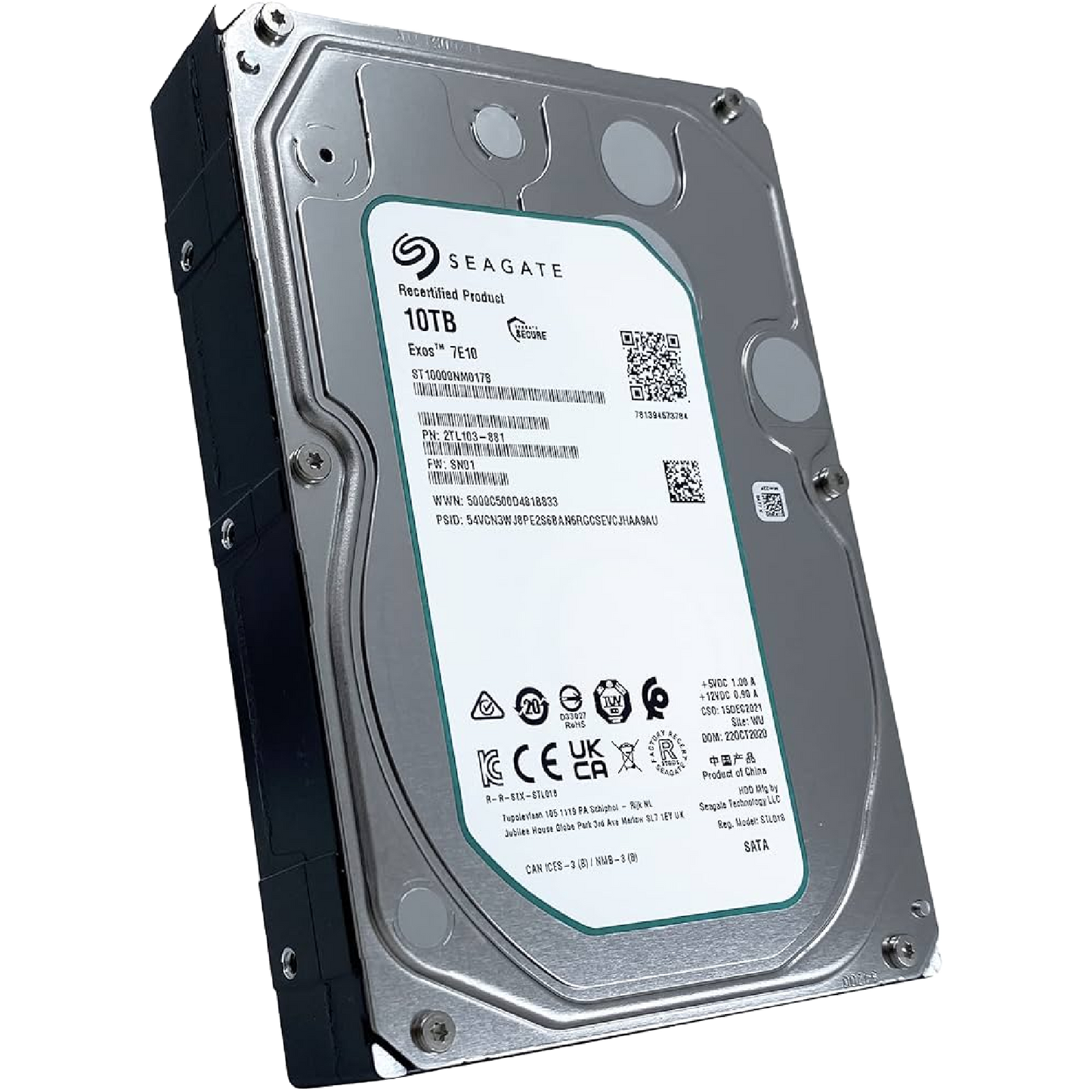 Recertified Seagate EXOS 7E10 10TB ST10000NM017B ENTERPRISE 3.5" SATA III CMR HARD DRIVE