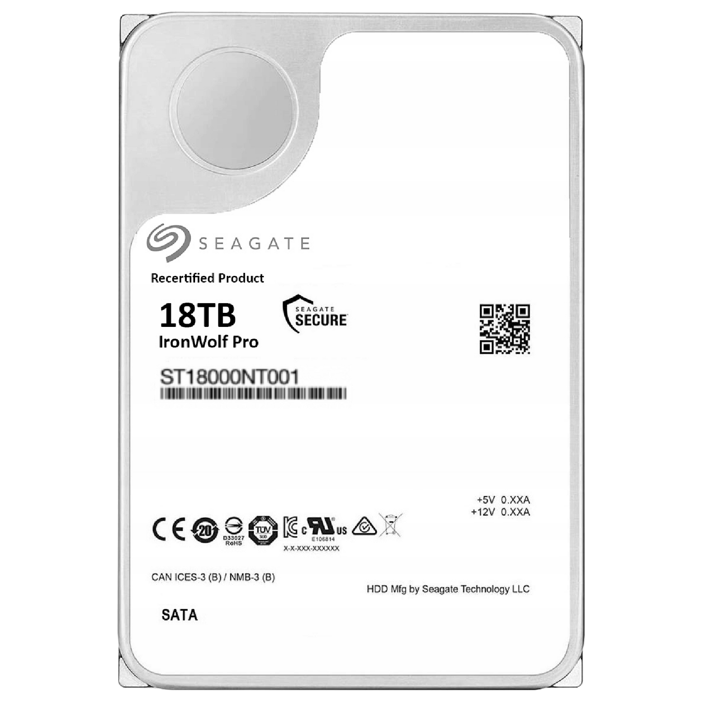 Recertified Seagate Ironwolf Pro 18TB ST18000NT001 NAS 3.5" SATA III CMR HARD DRIVE