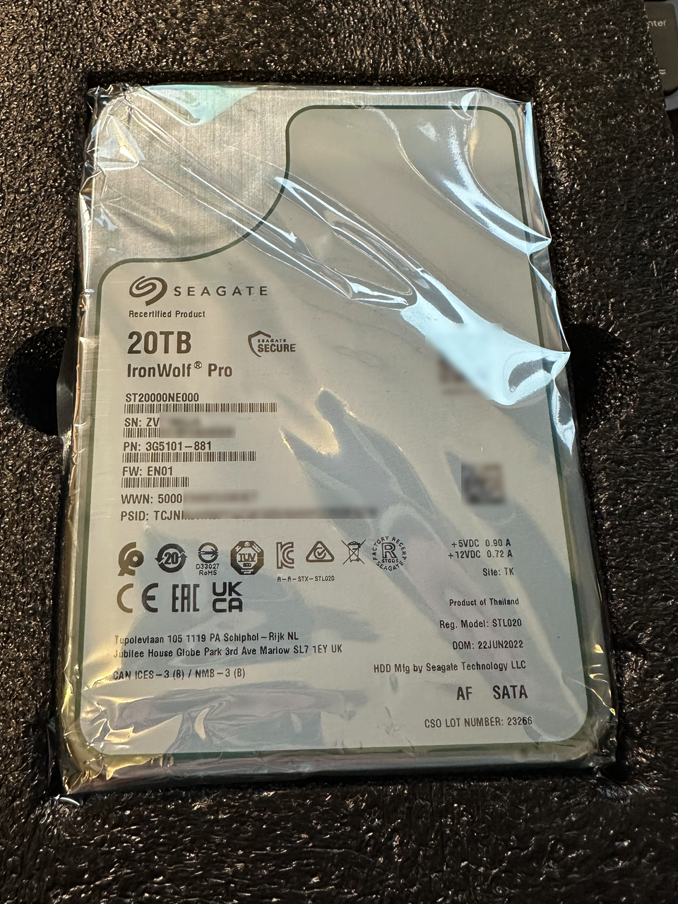 Recertified Seagate Ironwolf Pro 20TB ST20000NE000 NAS 3.5" SATA III CMR HARD DRIVE