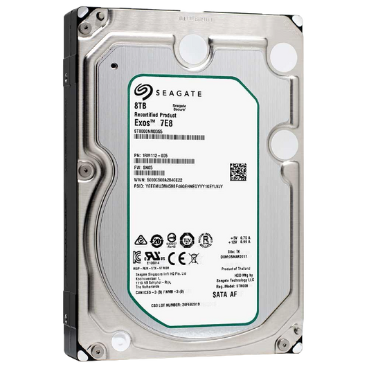 Recertified Seagate EXOS 7E8 8TB ST8000NM0055 ENTERPRISE 3.5" SATA III CMR HARD DRIVE