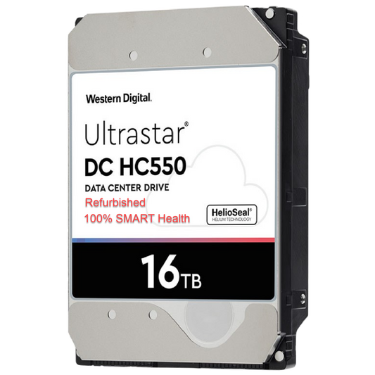 Refurbished WD Ultrastar DC HC550 16TB 3.5" SATA SE CMR HDD WUH721816ALE6L4 0F38466 OEM
