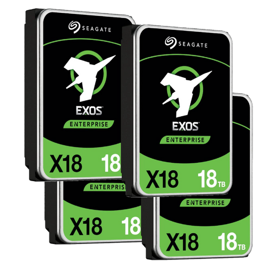 4 Pack Seagate EXOS X18 18TB ST18000NM000J SATA III  CMR 3.5" Enterprise Hard Drive OEM