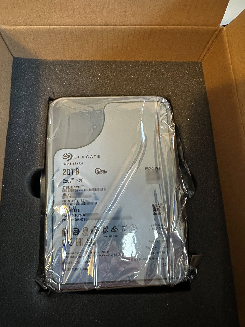 4 Pack Recertified Seagate EXOS X20 20TB ST20000NM007D 3.5" ENTERPRISE CMR HARD DRIVE