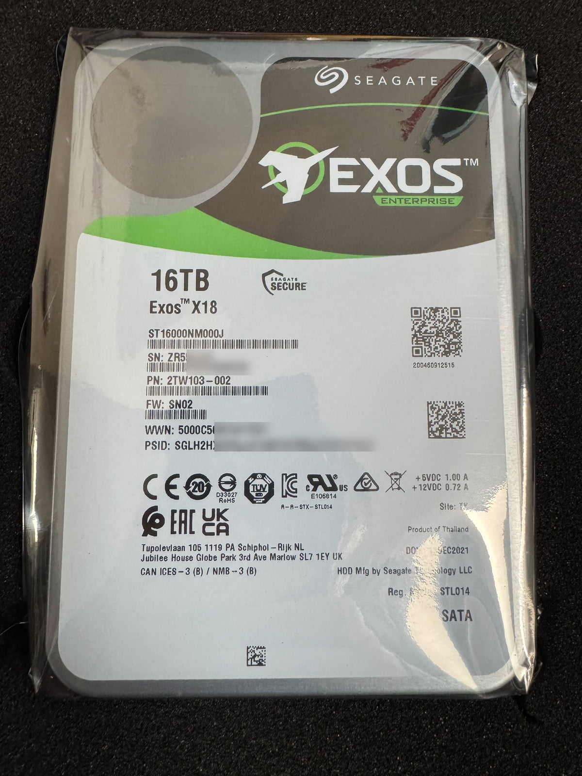 Refurbished Seagate EXOS X18 16TB ST16000NM000J SATA CMR 3.5" Enterprise HDD OEM