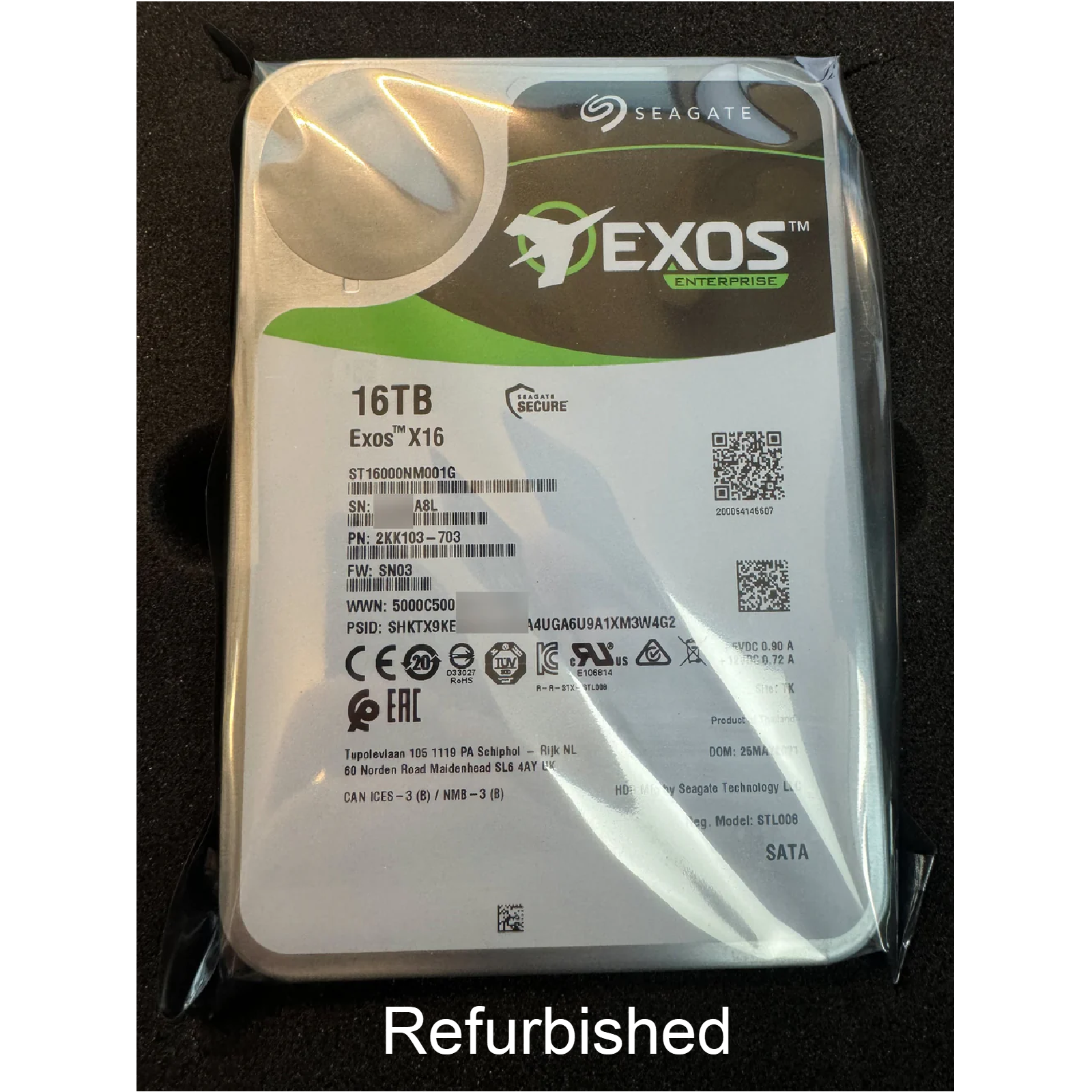 Refurbished Seagate EXOS X16 16TB ST16000NM001G SATA CMR 3.5 Refurbished Seagate EXOS X16 16TB ST16000NM001G SATA CMR 3.5