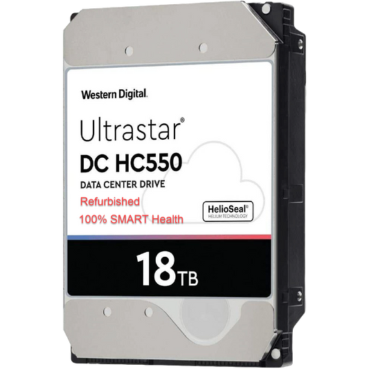 Refurbished WD Ultrastar DC HC550 18TB 3.5" SATA SE CMR HDD WUH721818ALE6L4 OEM