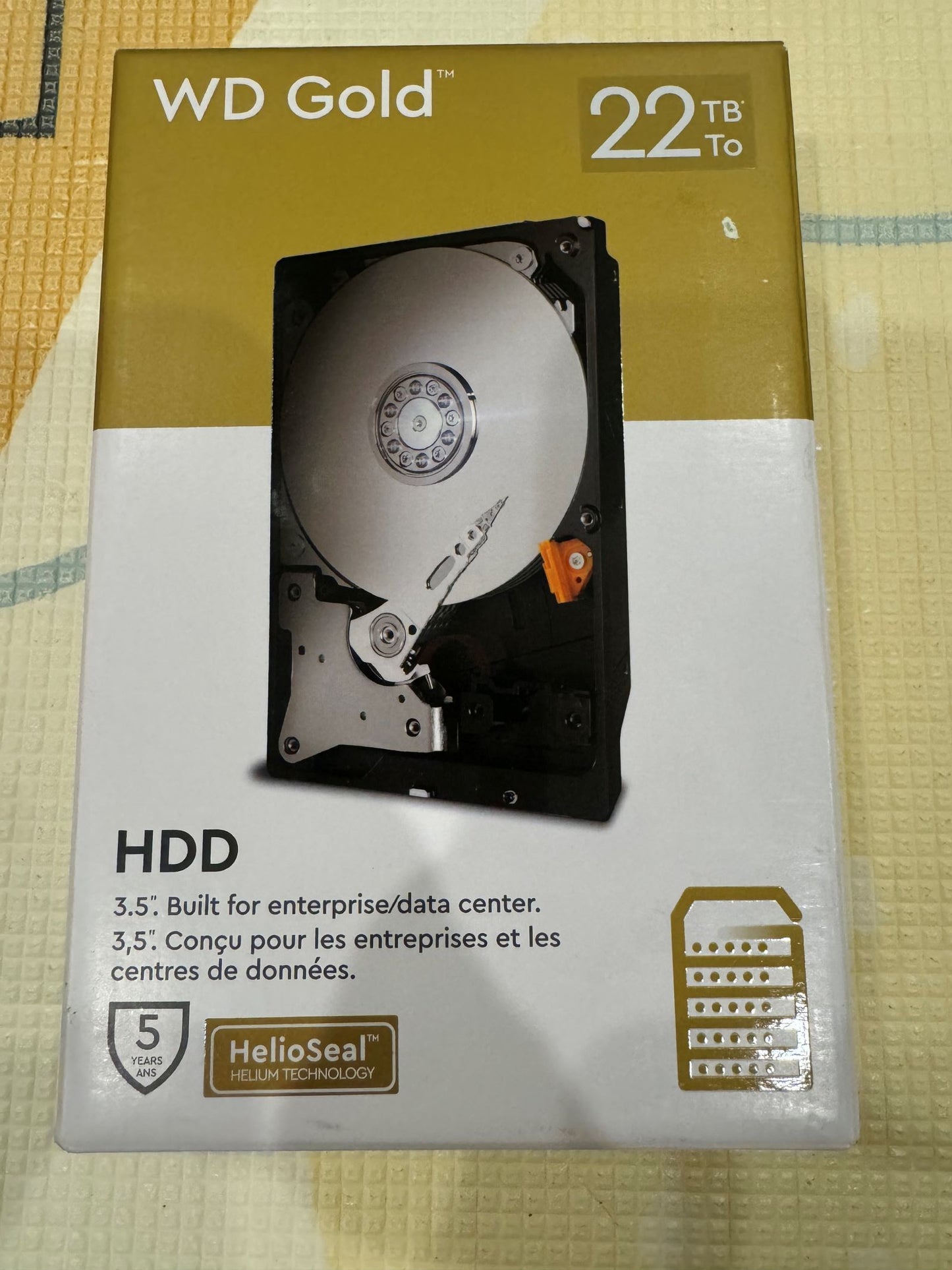 Western Digital Gold Enterprise 22TB 3.5" CMR 512MB Cache WD221KRYZ