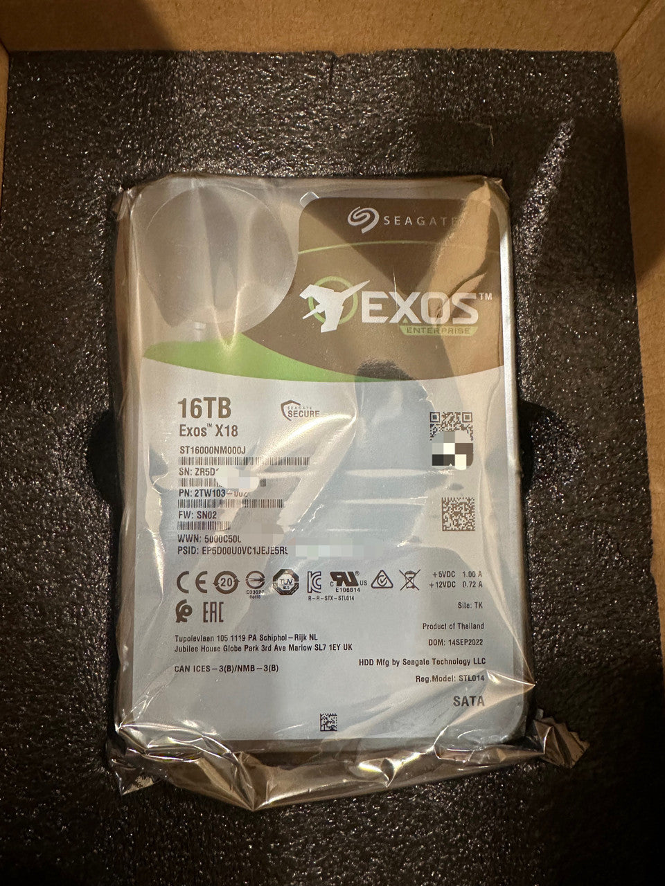 4 Pack Seagate EXOS X18 16TB ST16000NM000J SATA III  CMR 3.5" Enterprise Hard Drive OEM