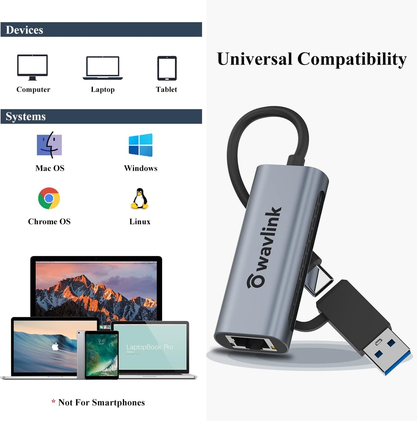 WAVLINK 2.5G USB C Ethernet Adapter