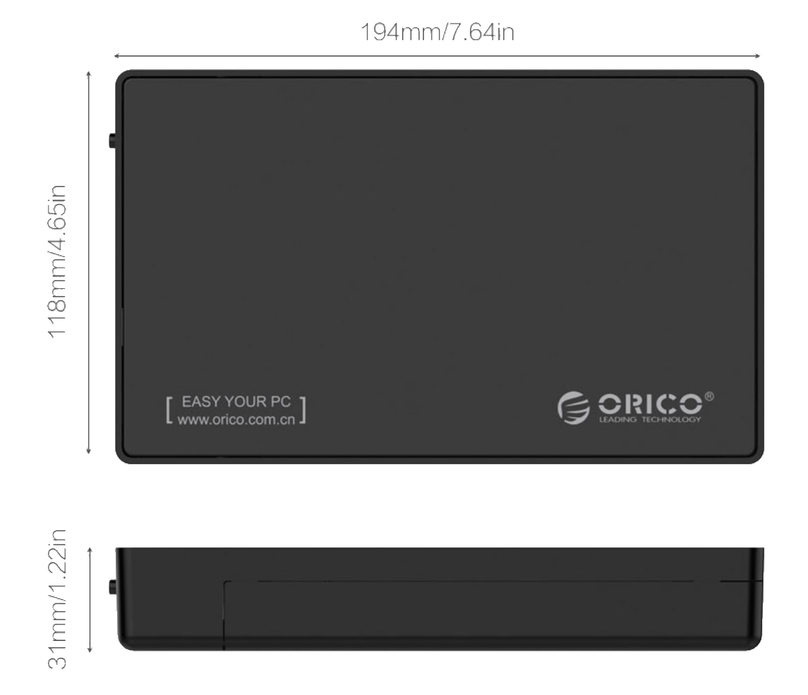 ORICO 3.5" External Hard Drive Enclosure SATA III to USB3.1 Supports UASP and 20TB HDD