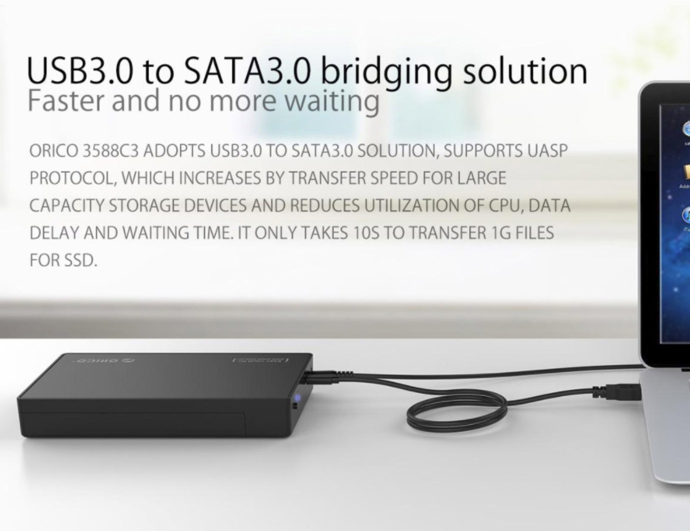 ORICO 3.5" External Hard Drive Enclosure SATA III to USB3.1 Supports UASP and 20TB HDD