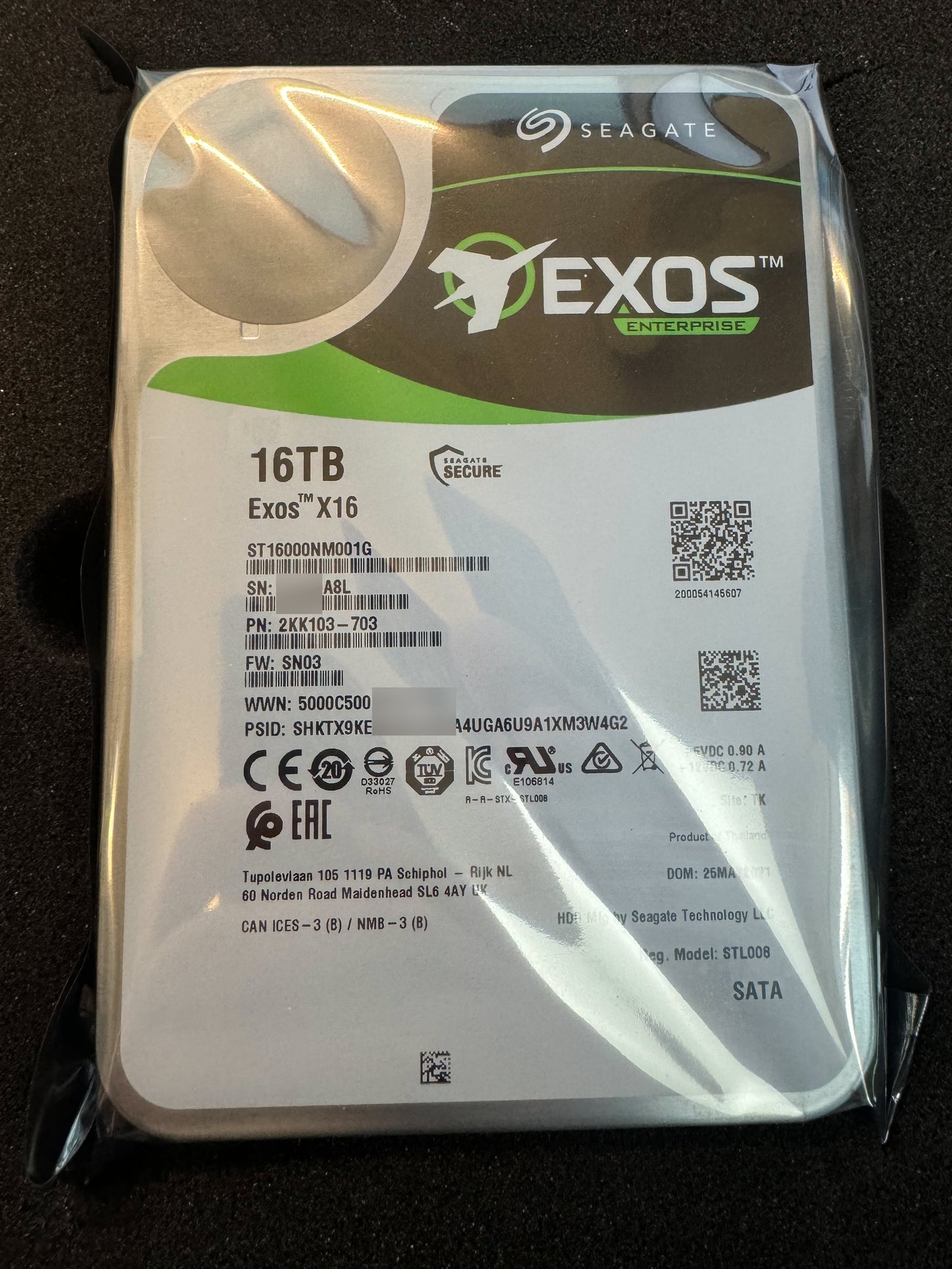 Refurbished Seagate EXOS X16 16TB ST16000NM001G SATA CMR 3.5" Enterprise HDD OEM