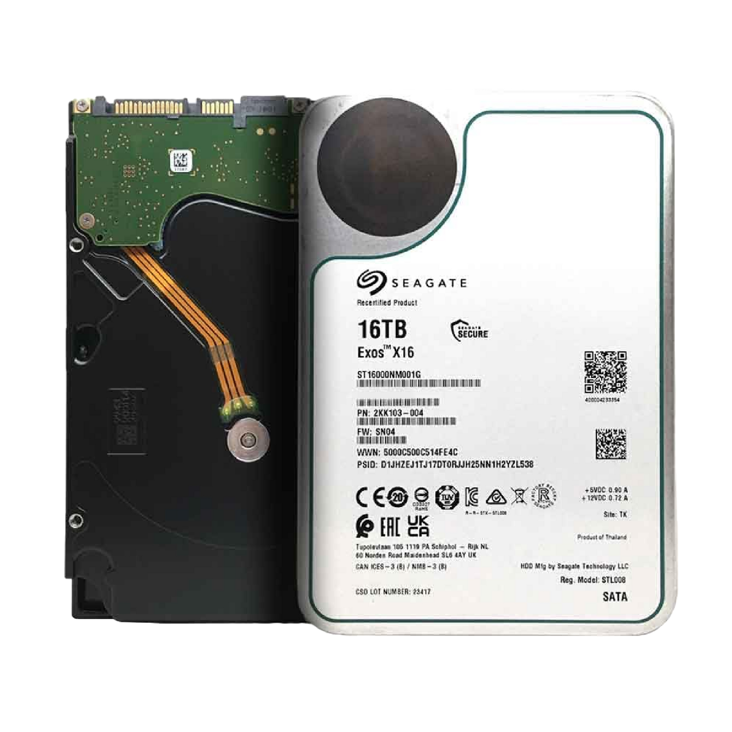 Recertified Seagate EXOS X16 10TB ST10000NM001G ENTERPRISE 3.5" SATA III CMR HARD DRIVE