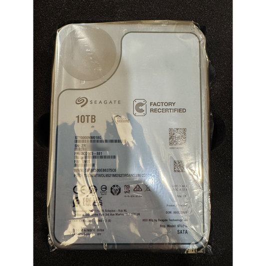 Recertified Seagate EXOS X18 10TB ST10000NM018G ENTERPRISE 3.5" SATA III CMR HARD DRIVE