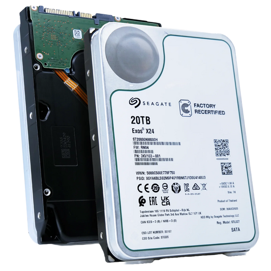 Recertified Seagate EXOS X24 20TB ST20000NM000H ENTERPRISE 3.5" SATA III CMR HARD DRIVE