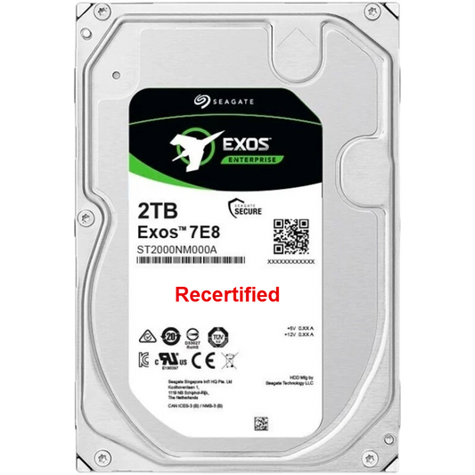 Recertified Seagate EXOS 7E8 2TB ST2000NM000A ENTERPRISE 3.5" SATA III CMR HARD DRIVE