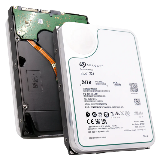 Recertified Seagate EXOS X24 24TB ST24000NM000H ENTERPRISE 3.5" SATA III CMR HARD DRIVE
