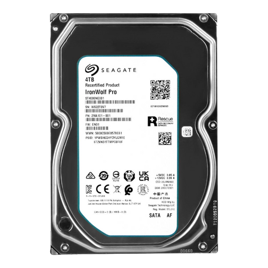 Recertified Seagate Ironwolf Pro 4TB ST4000NE001 NAS 3.5" SATA III CMR HARD DRIVE