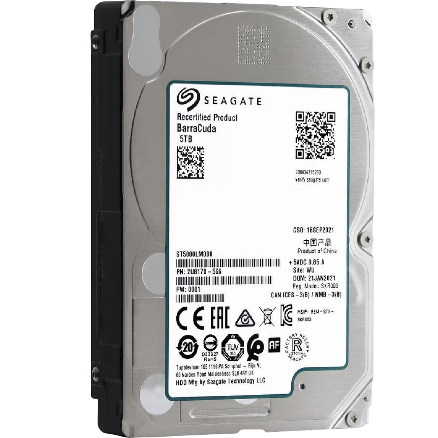 Recertified Seagate Barracuda 5TB ST5000LM000 SATA 2.5" 15mm Height HDD OEM