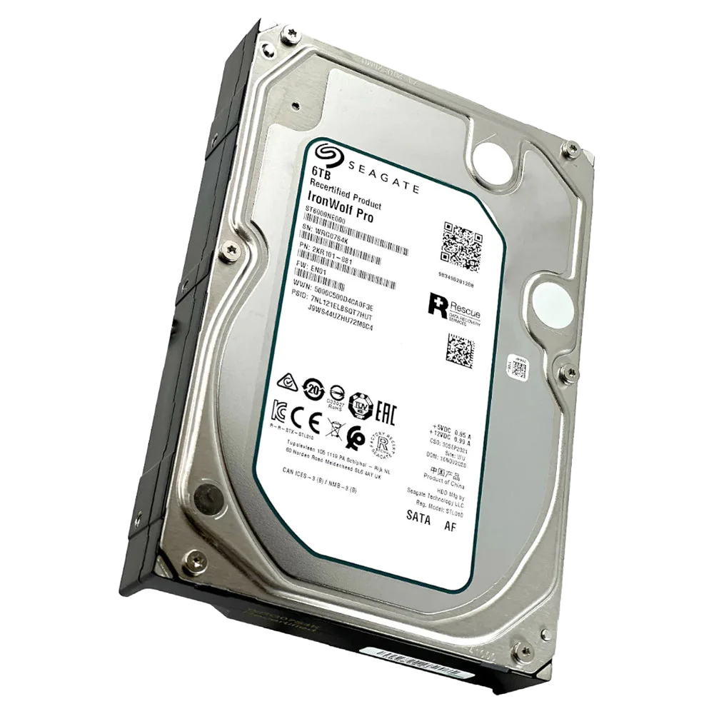 Recertified Seagate Ironwolf Pro 6TB ST6000NT001 NAS 3.5" SATA III CMR HARD DRIVE