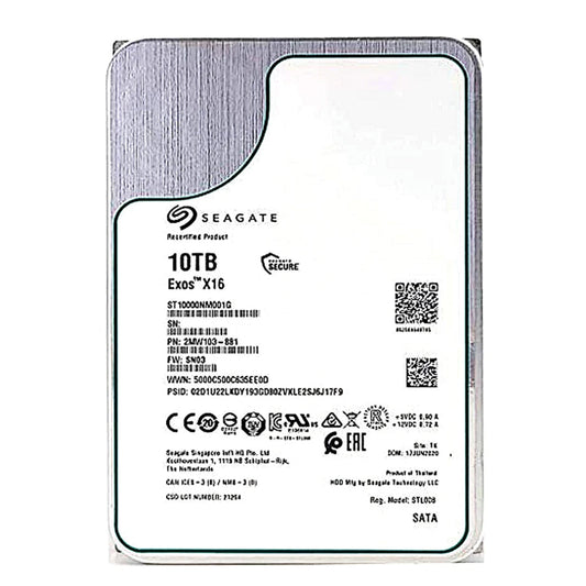 Recertified Seagate EXOS X16 10TB ST10000NM001G ENTERPRISE 3.5" SATA III CMR HARD DRIVE