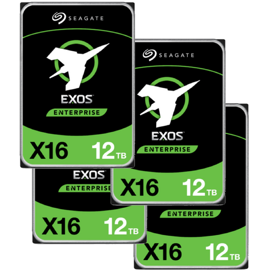 4 Pack Seagate EXOS X16 12TB ST12000NM001G ENTERPRISE 3.5" SATA CMR HARD DRIVE OEM
