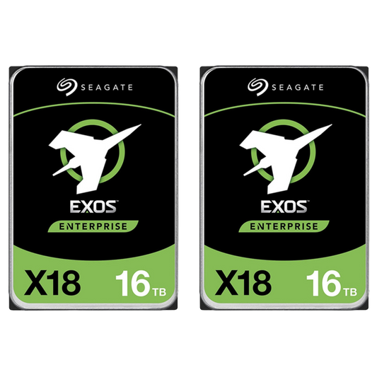 2 Pack Seagate EXOS X18 16TB ST16000NM000J ENTERPRISE 3.5" SATA CMR HARD DRIVE OEM