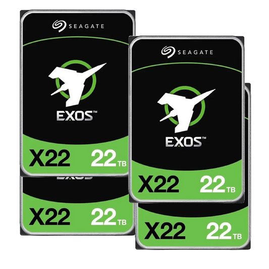 4 Pack Seagate EXOS X22 22TB ST22000NM001E SATA III  CMR 3.5" Enterprise Hard Drive OEM