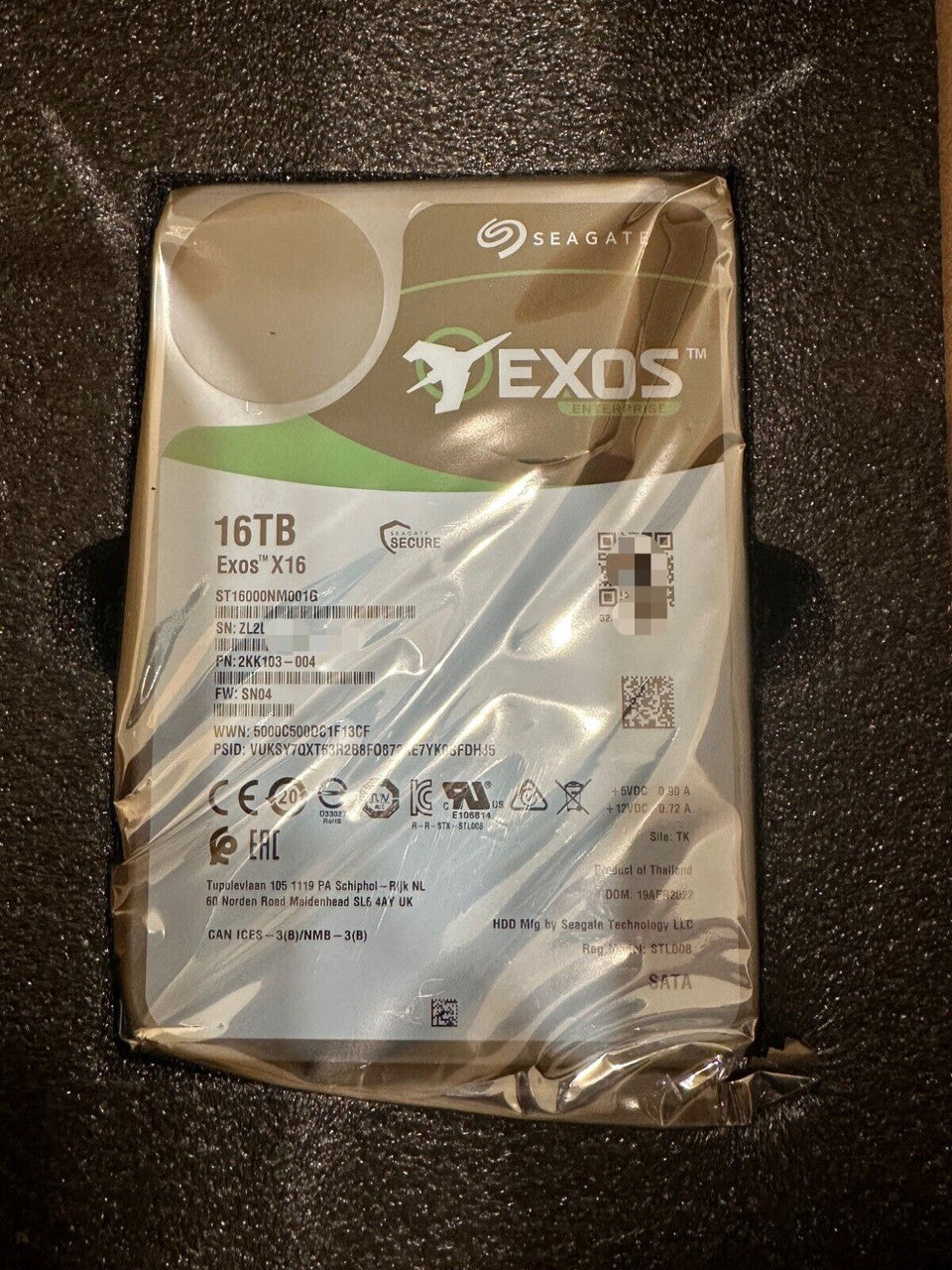 Seagate EXOS X16 16TB ST16000NM001G SATA CMR 3.5