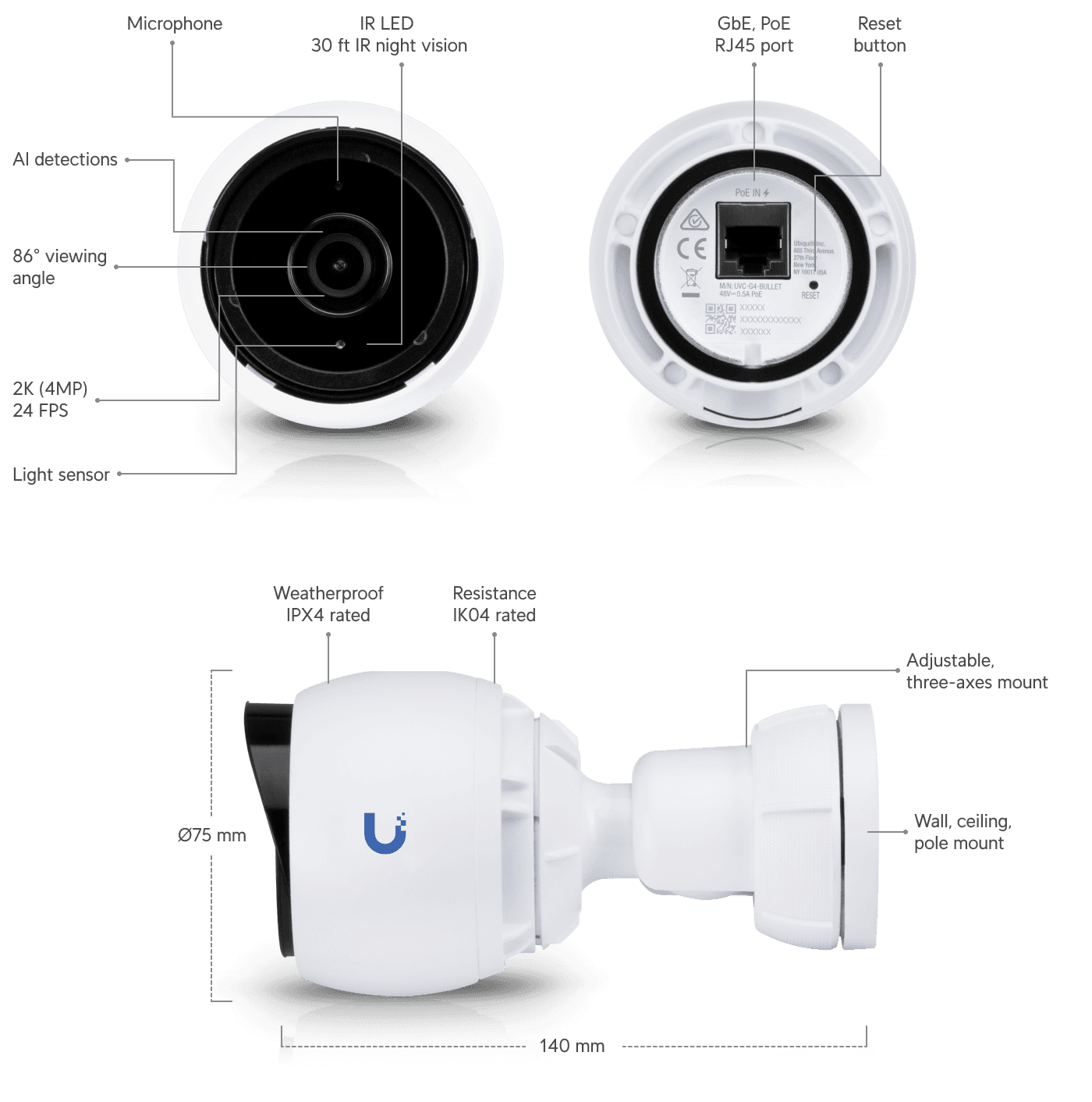 Ubiquiti UVC G4 Bullet UVC-G4-BULLET IP Camera