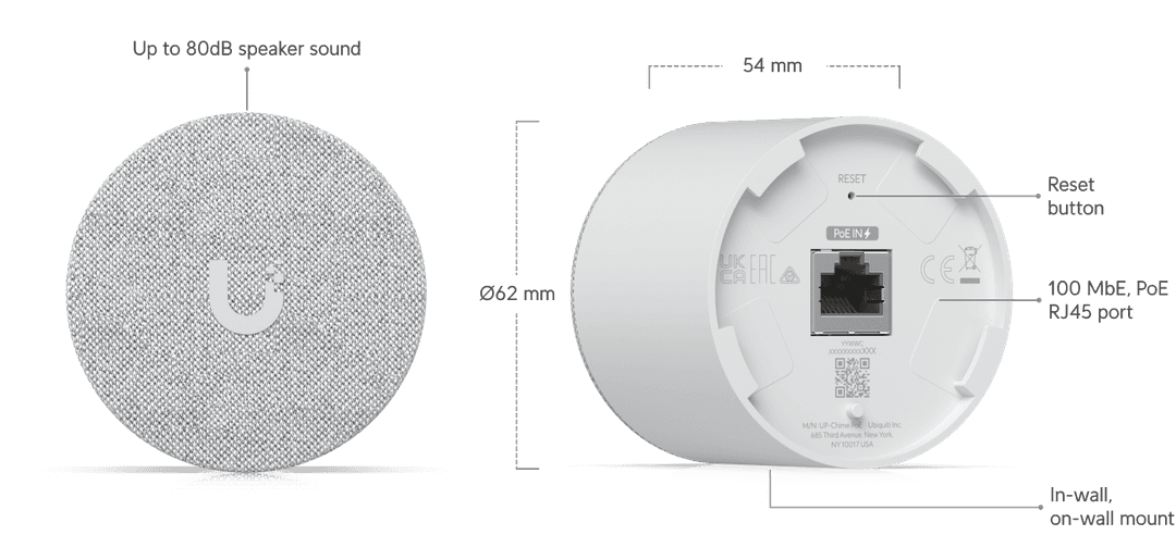 Ubiquiti PoE Smart Chime UACC-Chime-PoE